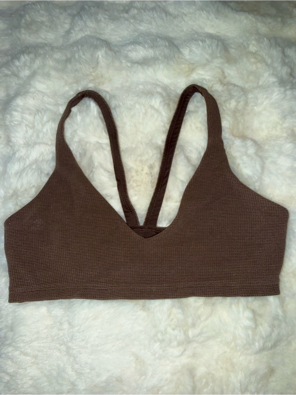 ALO Yoga Waffle Knit Sport’s Bra Espresso